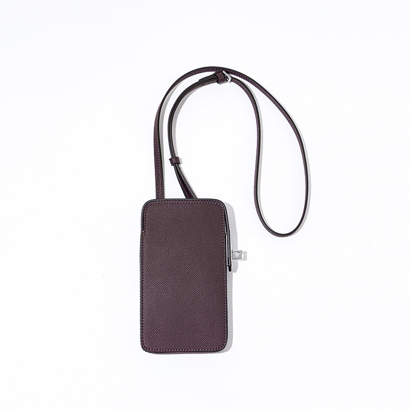 Pebbled Leather Box Phone Bag