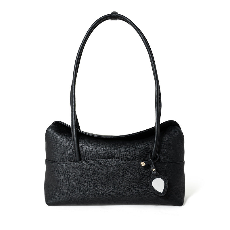 Korean-Style Leather Tote Handbag