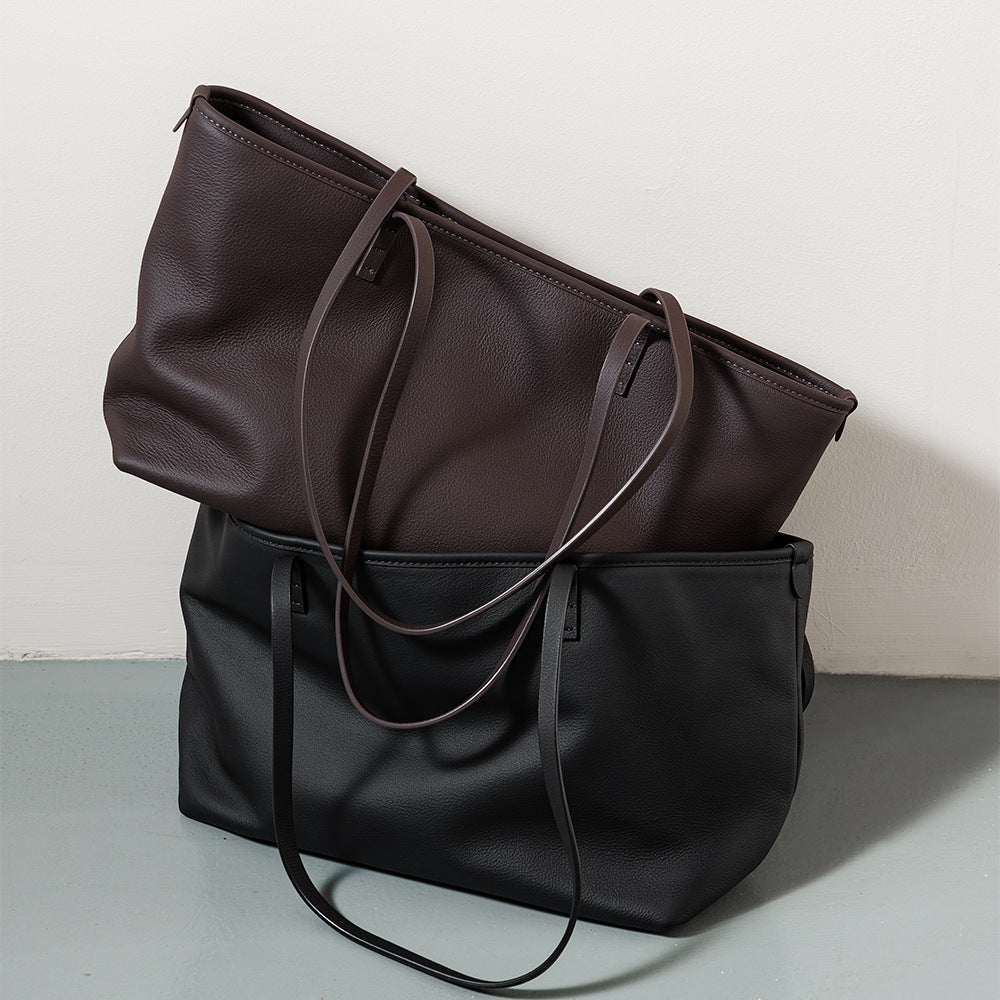 Large Leather Underarm Tote
