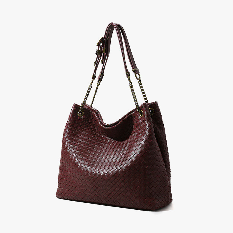 Woven Leather Underarm Bag