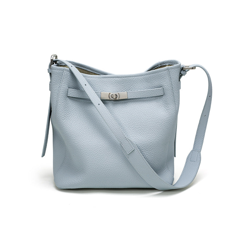 Large Leather Bucket Tote