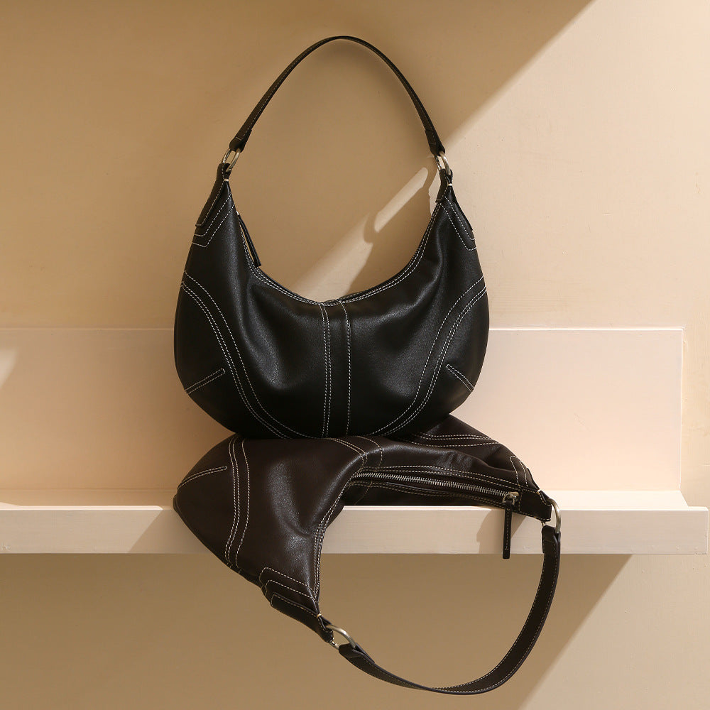 Cowhide Leather Dumpling Crossbody