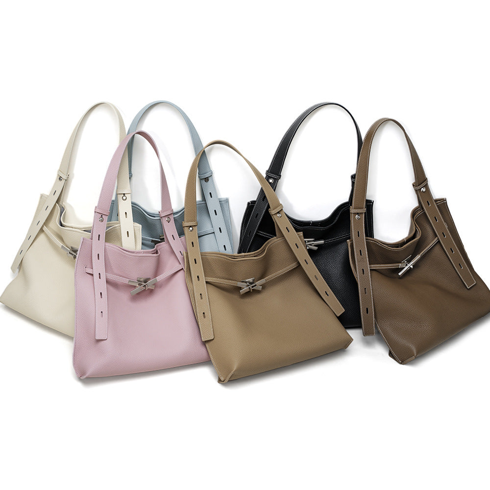Leather Flap Top-Handle Bag