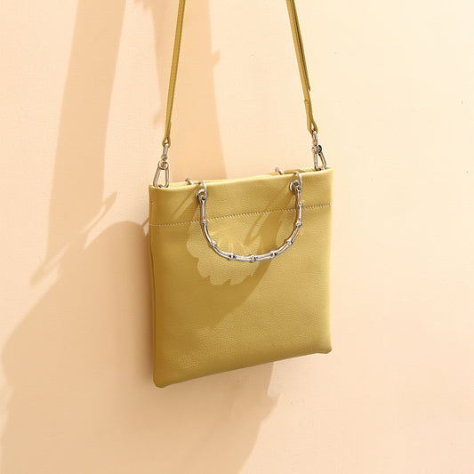 Tumbled Leather Chain Tote