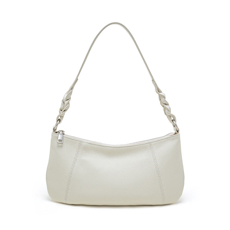 Cowhide Underarm Top-Handle Bag