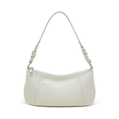 Cowhide Underarm Top-Handle Bag