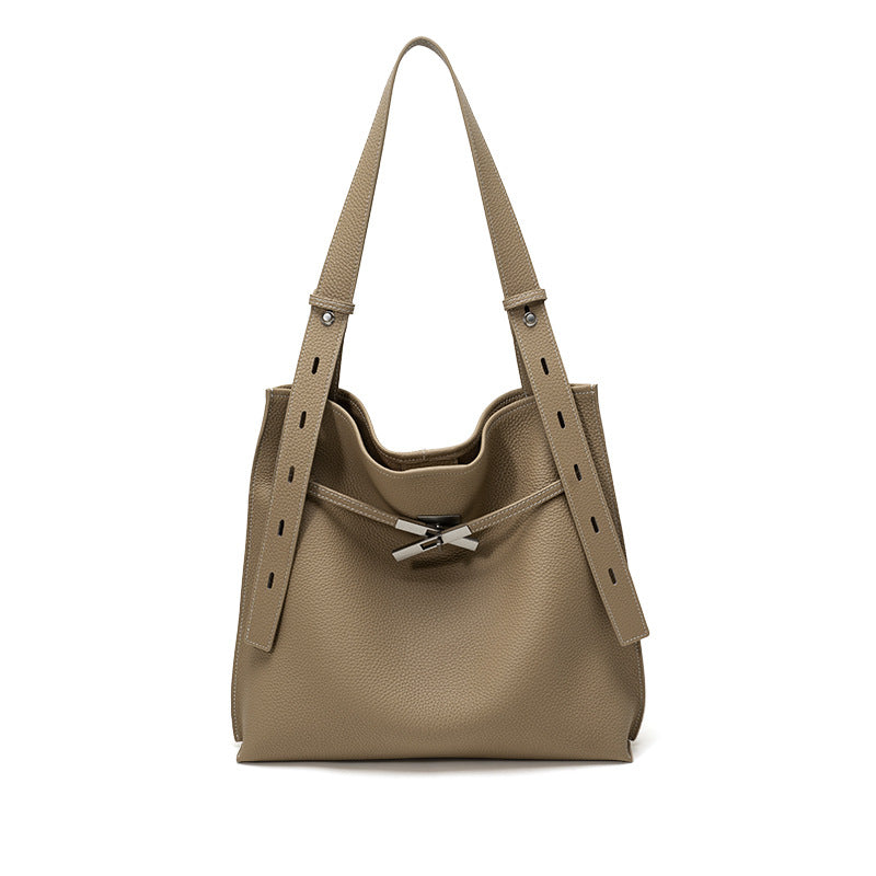 Leather Flap Top-Handle Bag