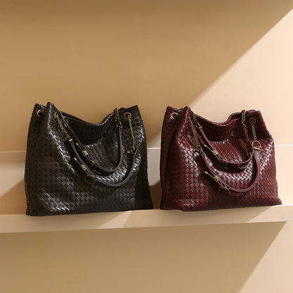 Woven Leather Underarm Bag