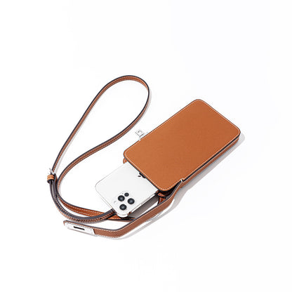 Pebbled Leather Box Phone Bag