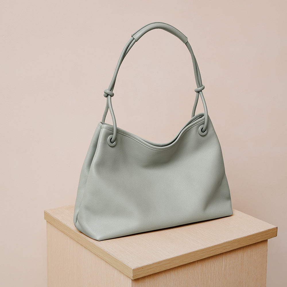 Minimal Leather Shoulder Tote