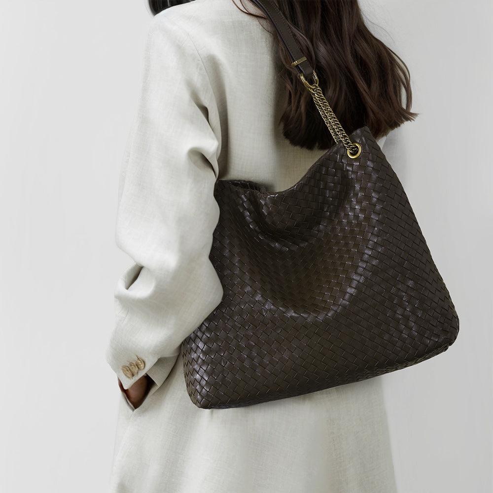 Woven Leather Underarm Bag