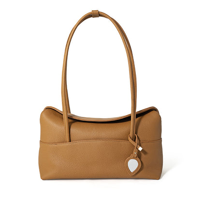 Korean-Style Leather Tote Handbag