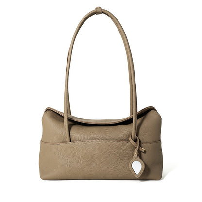 Korean-Style Leather Tote Handbag