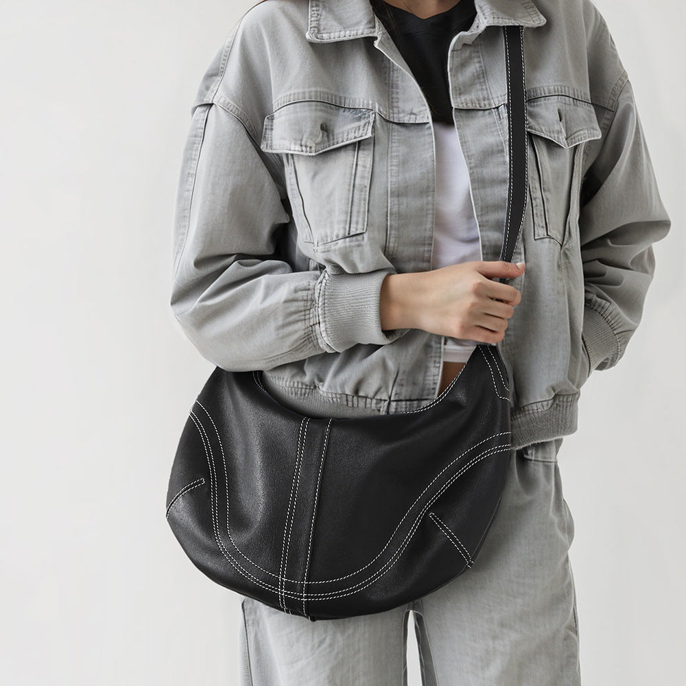 Cowhide Leather Dumpling Crossbody