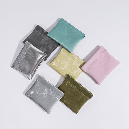 Satin & Leather Snap Coin Pouch