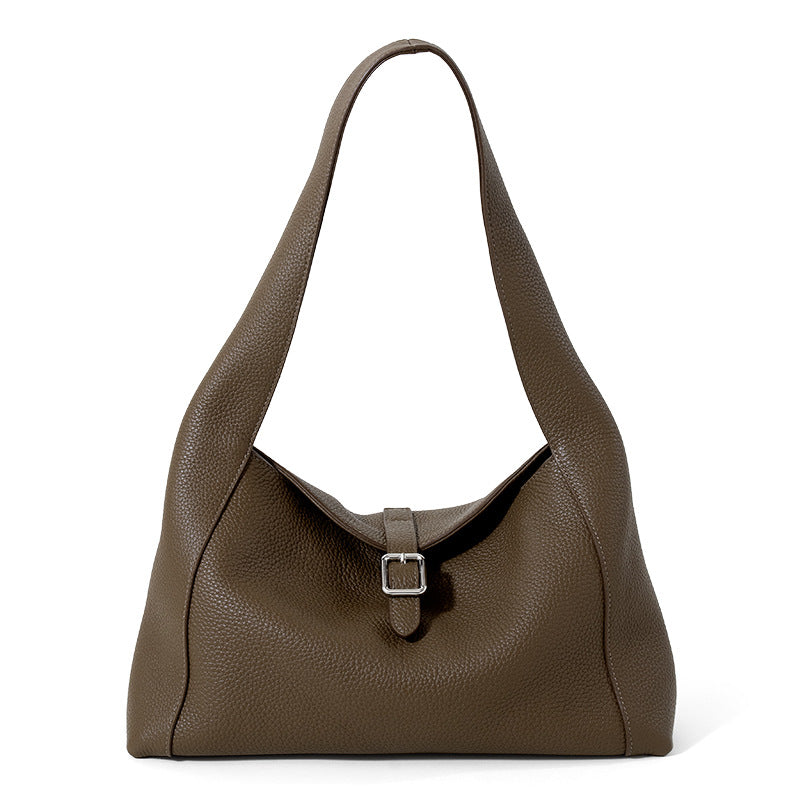 Pebbled Leather Underarm Tote